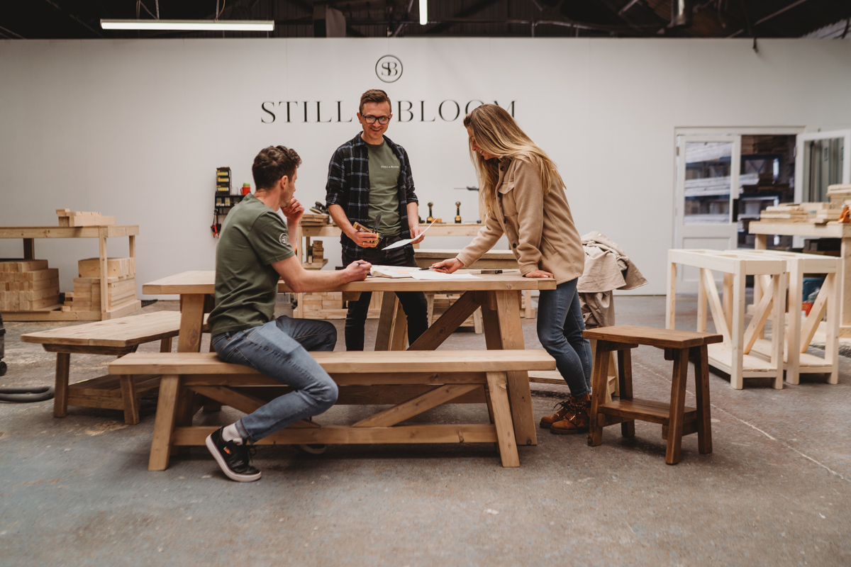 meeting at Still and Bloom UK during branding photoshoot